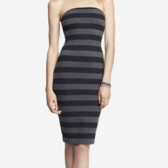 Express Women's Striped Stretch Knit Tube Dress - Picture 1 of 6